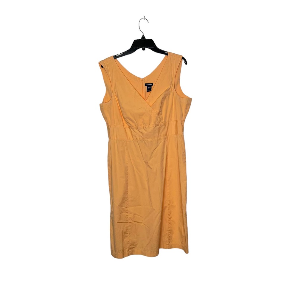 Gap Tank Dress Size 14 Orange Cotton‎ Stretch Blend Womens Back Zip Sleeveless